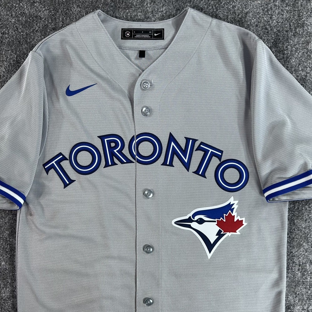 Toronto Blue Jays Nike Baseball Jersey Mens Small Dri Fit Stitched Gray NWOT - Picture 3 of 8